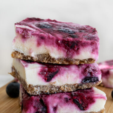 A stack of mixed berry frozen yogurt bars.