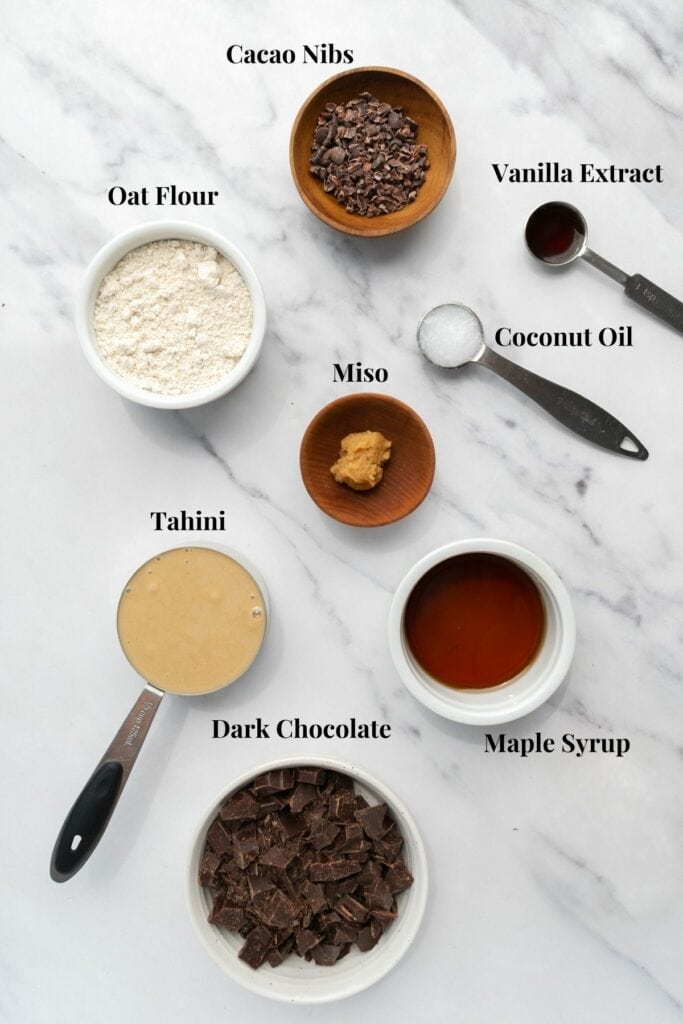 tahini miso cookie dough bites ingredients.