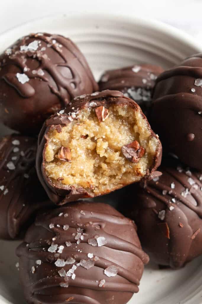 tahini miso cookie dough bites